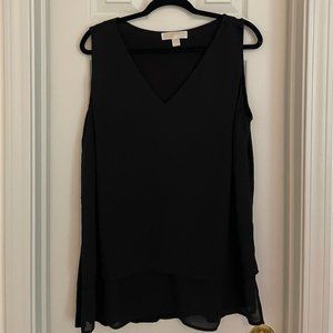 Michael Kors Black Sleeveless Layered Blouse